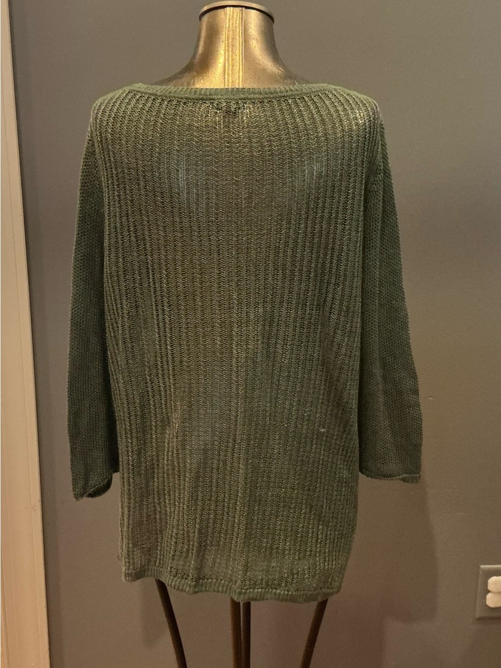 Talbots Sage Green Linen Sweater - Picture 3 of 5